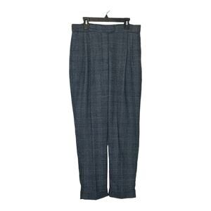 Zara gray black plaid pleated cuffed ankle hems pants size XS